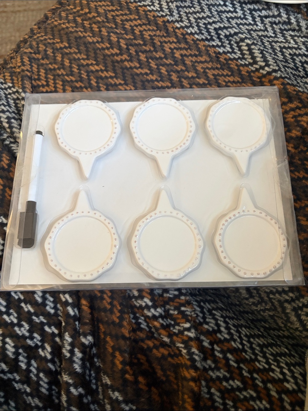 American Atelier Bianca Food Markers - white Ceramic Set never been used